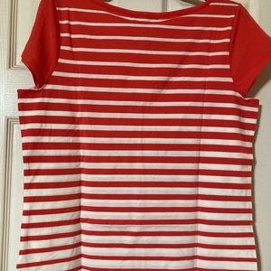 Coral & White striped shirt